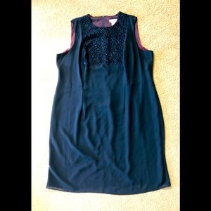 🎷After Dark Party Dress Sz 24🌟Lace Sequin Beaded